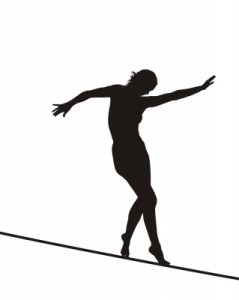 Woman Balancing on Rope
