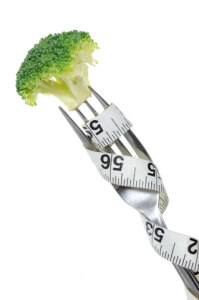 diet broccoli fork tape measure