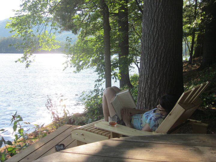 reading at lake